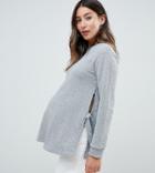 Asos Design Maternity Nursing Sweat With Tie Sides - Gray