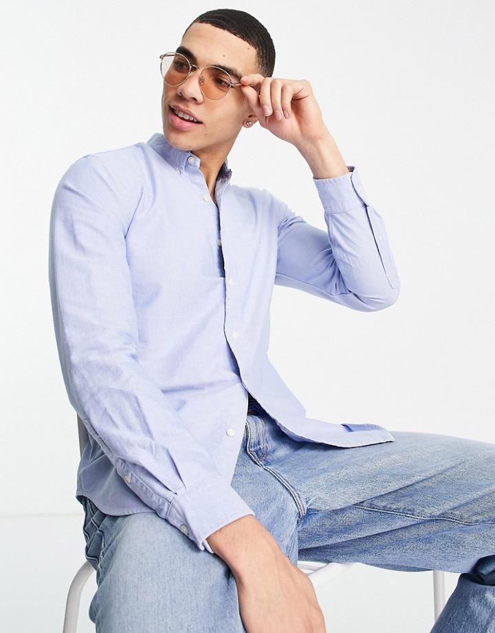 Polo Ralph Lauren Icon Logo Slim Fit Oxford Shirt In Blue
