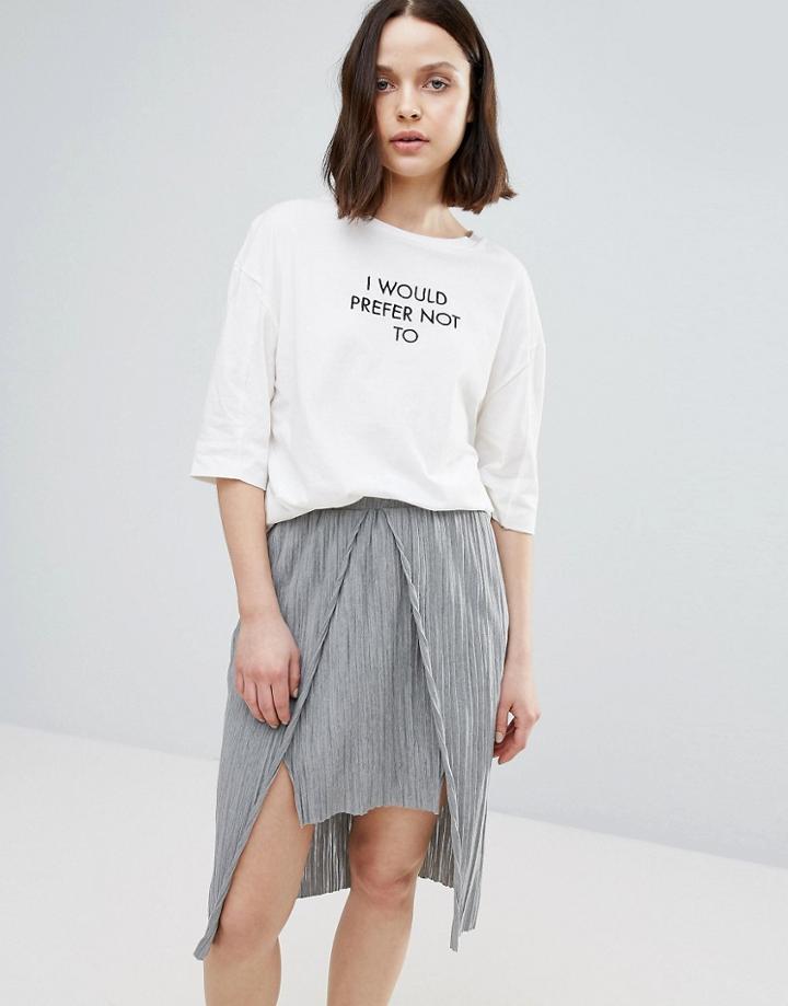 Twiin Anti Embroidered Oversized T-shirt - White
