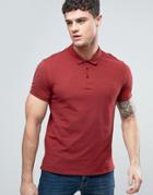 Armani Jeans Pique Logo Polo Regular Fit In Red - Red