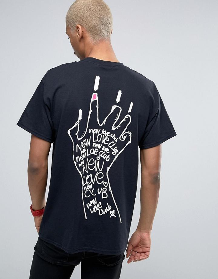 New Love Club Scratch Back Print T-shirt - Black