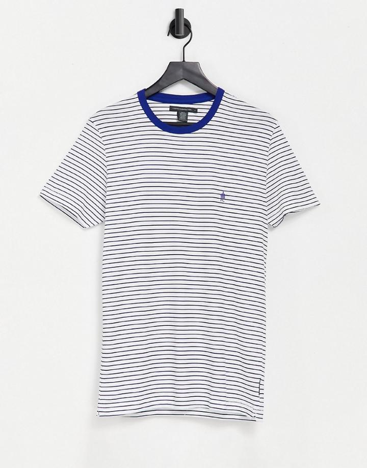 French Connection Stripe T-shirt In Bright Blue-multi