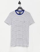 French Connection Stripe T-shirt In Bright Blue-multi