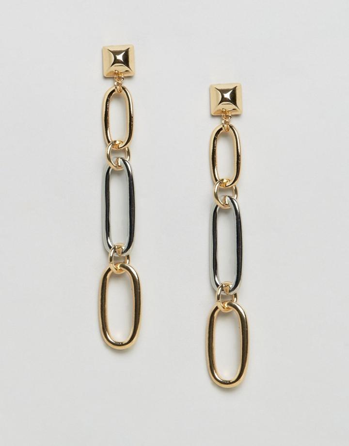 Asos Stud Link Strand Earrings - Multi