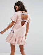Rahicali Tropics Ruffle Dress - Pink