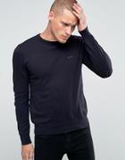 Armani Jeans Sweater With Crew Neck & Logo In Navy - Navy