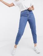 Levi's High Waisted Tapered Jeans In Washed Blue-blues