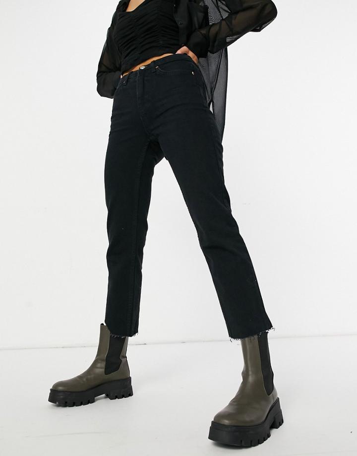 Topshop Straight Leg Jeans In Black