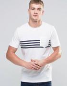 Jack & Jones T-shirt With Chest Stripe & Pocket - White