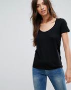 New Look Scoop Neck Tee - Black