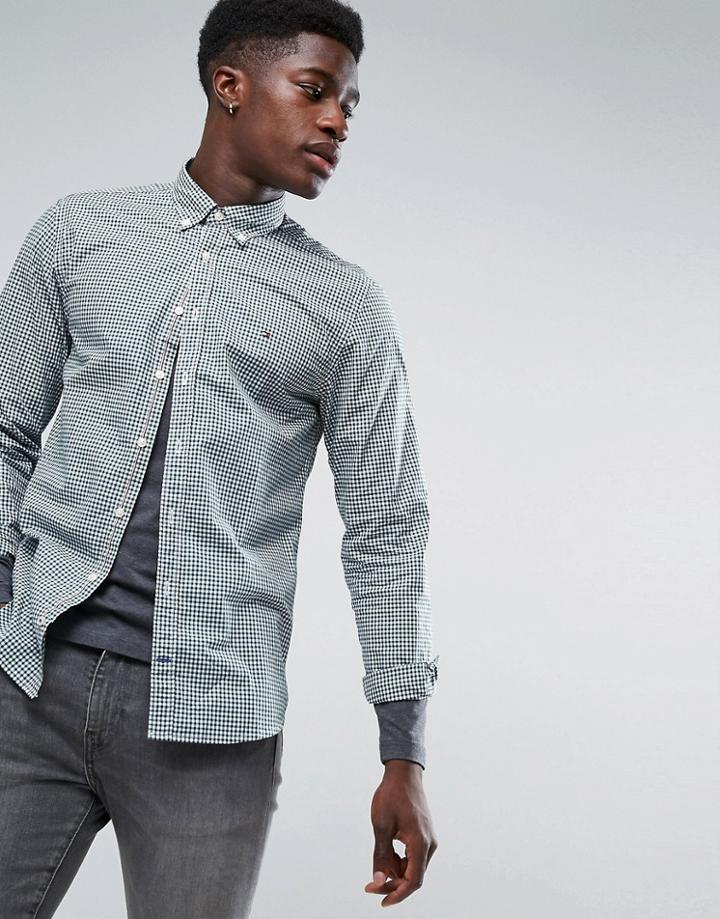 Tommy Hilfiger Classic Gingham Regular Fit Shirt Buttondown In Green - Green