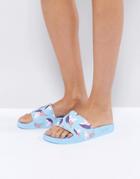 Slydes Mendes Blue Unicorn Slide Flat Sandals - Blue