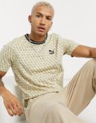 Puma Luxe All Over Print T-shirt In Beige-neutral
