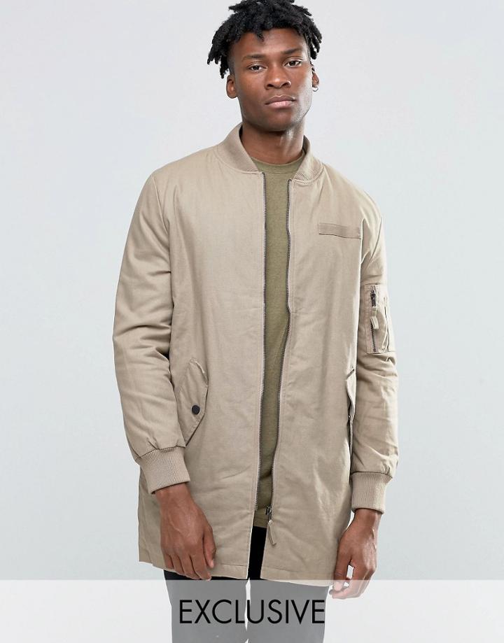 The New County Longline Bomber Jacket - Green