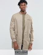 The New County Longline Bomber Jacket - Green