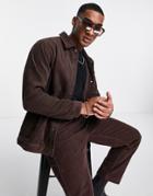 Bando Boxy Fit Cord Collar Jacket - Part Of A Set-brown