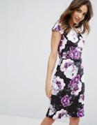 Wal G Floral Bardot Pencil Dress - Black