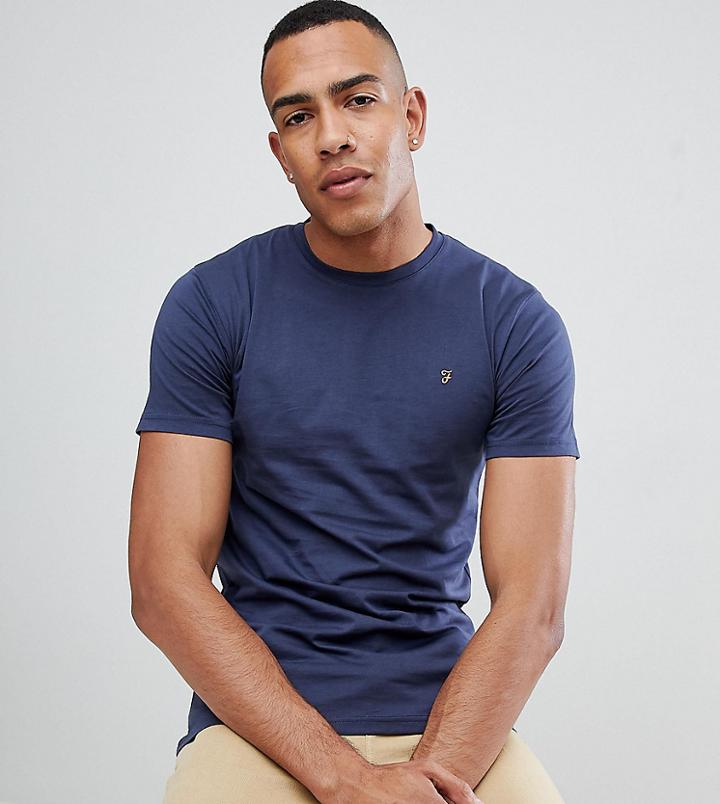 Farah Tall Farris Slim Fit T-shirt With Stretch In Navy - Navy