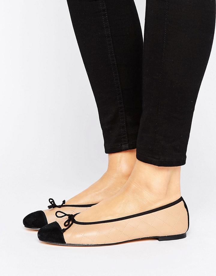 Office Longing Toecap Ballet Flats - Tan