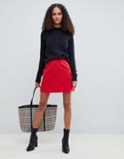 Asos Design Tailored A-line Mini Skirt - Red