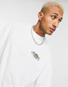 Asos Design Friends Oversized T-shirt With 'central Perk' Embroidery In White
