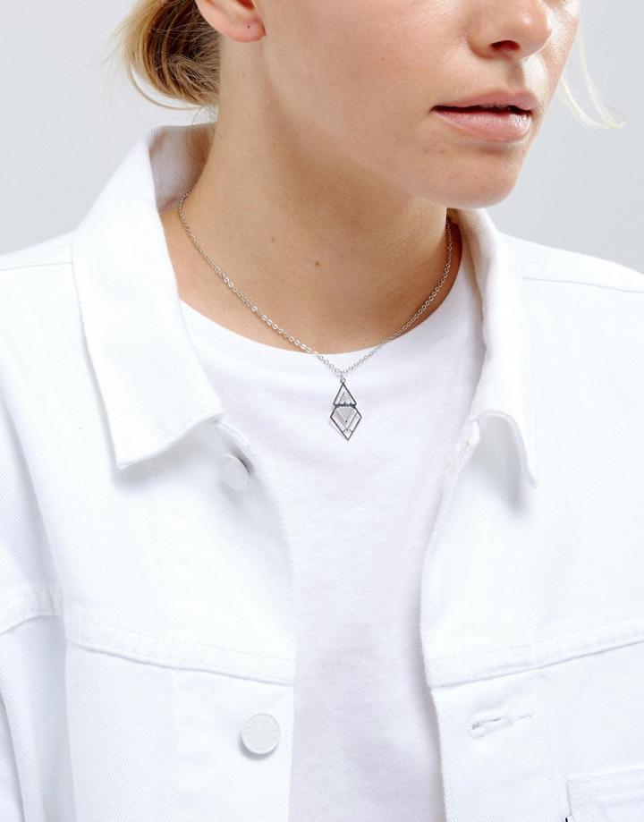Asos Clean Cut Out Choker Necklace - Silver