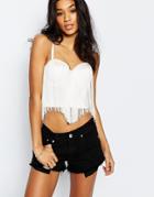 Wyldr Fringe Crop Top - White