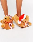 Asos Newlybreads Holidays Gingerbread Slippers - Tan