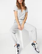 Threadbare Mila Top And Sweatpants Set In Gray Heather-grey