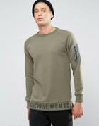 Jack & Jones Sweatshirt With Arm Pocket And Hem Print - Green