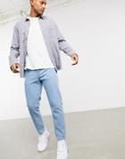 Asos Design Classic Rigid Jeans In Light Stone Wash Blue-blues