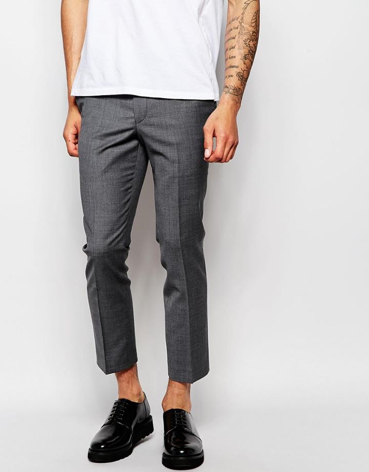 Noak Cropped Pants In Skinny Fit - Light Gray