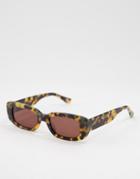 Asos Design Acetate Frame Mid Square Sunglasses In Tort-brown
