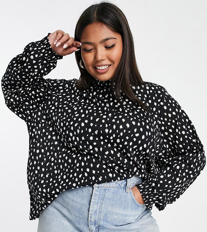 Only Plus Carpelly Long Sleeve Top In Animal Print-multi