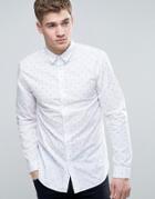 Jack & Jones Core Shirt In Slim Fit With All Over Ditsy Print - White