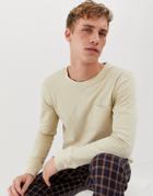 Selected Homme Long Sleeve T-shirt With Pocket In Slub Cotton - Beige