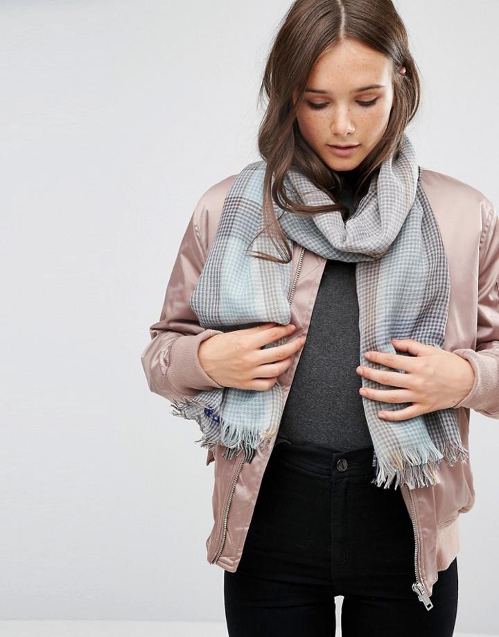 Royal Speyside Extra Fine Merino Check Scarf - Beige