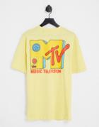 Only & Sons Oversized T-shirt With Mtv Back Print In Yellow
