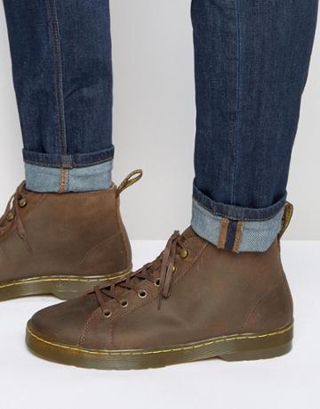 Dr Martens 6 Eye Leather Boots - Brown