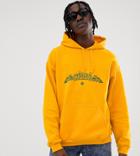 Reclaimed Vintage Inspired Branded Gothic Varsity Hoodie-yellow