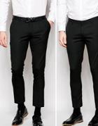 Asos 2 Pack Super Skinny Cropped Pants In Black - Black