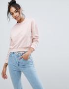 Asos Cropped Sweatshirt - Pink