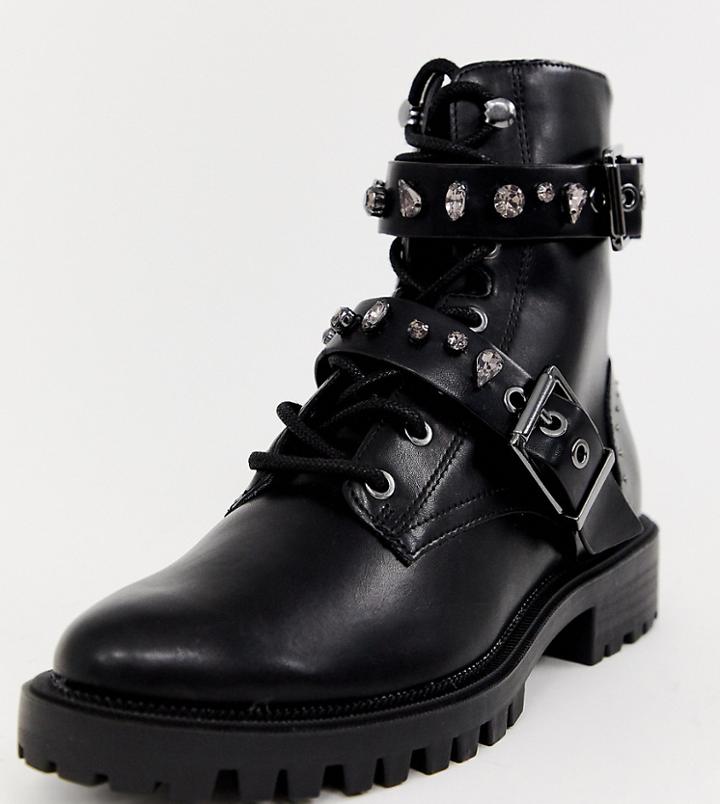 Stradivarius Buckle Biker Boot