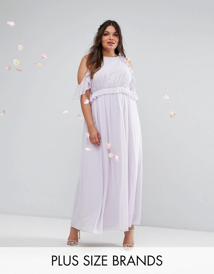 Tfnc Wedding Plus Frill Detail Maxi Dress - Purple