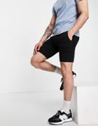 Asos Design Organic Lightweight Skinny Jersey Shorts In Black