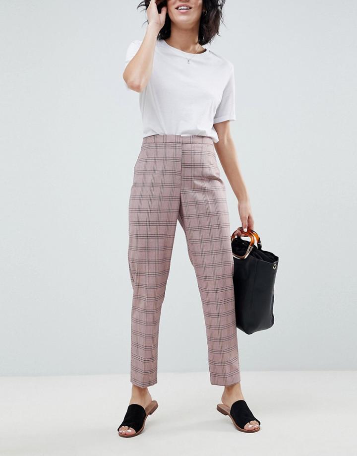 Asos Design Tailored Colored Check Slim Pants - Multi