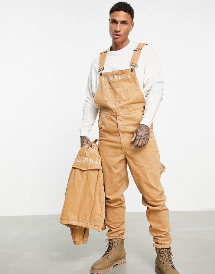 Karl Kani Retro Cord Overalls In Sand-neutral