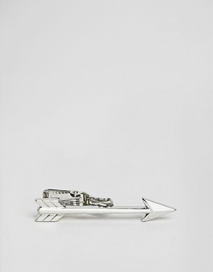 Moss London Arrow Tie Bar - Silver