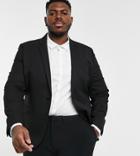 Asos Design Plus Wedding Super Skinny Suit Jacket In Black Micro Texture