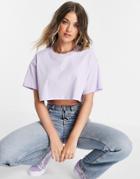 Asos Design Super Crop T-shirt In Lilac-purple